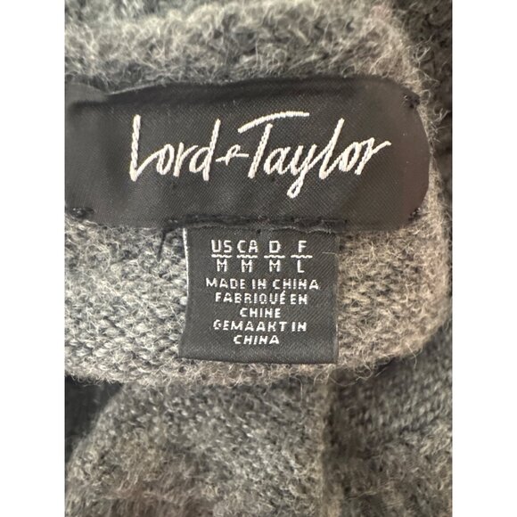 2/$30 Lord & Taylor Gray Turtleneck Sweater M/L Acrylic & Polyester Blend - Picture 4 of 13